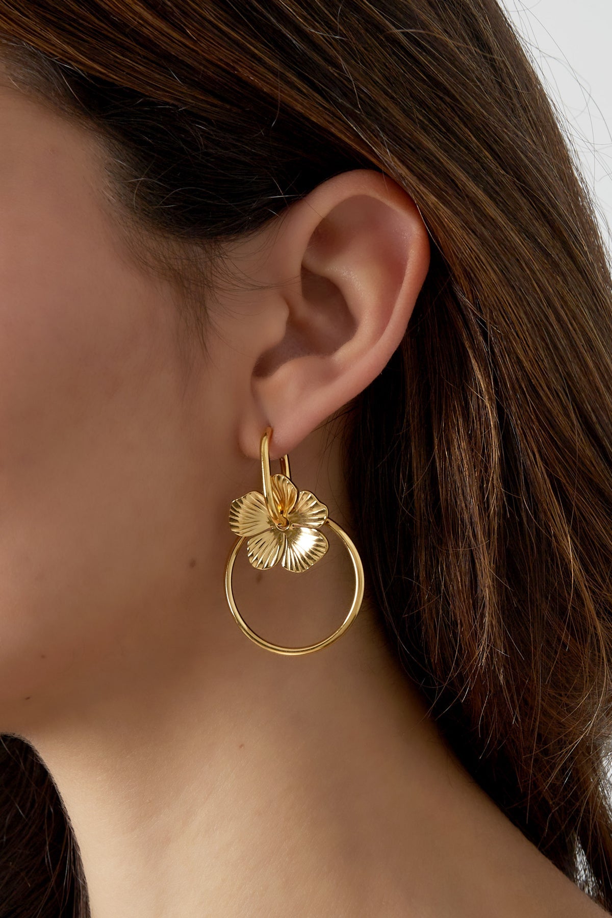 LIVAYA Ohrringe Ohrhänger mit Blumenmotiv aus Edelstahl