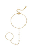 Handkette Mit Runden Steinen – Goldfarbe – Bild 1