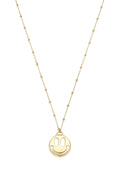 LIVAYA Halskette Longkette mit Smiley-Anhänger aus Edelstahl, 90 cm – Bild 1