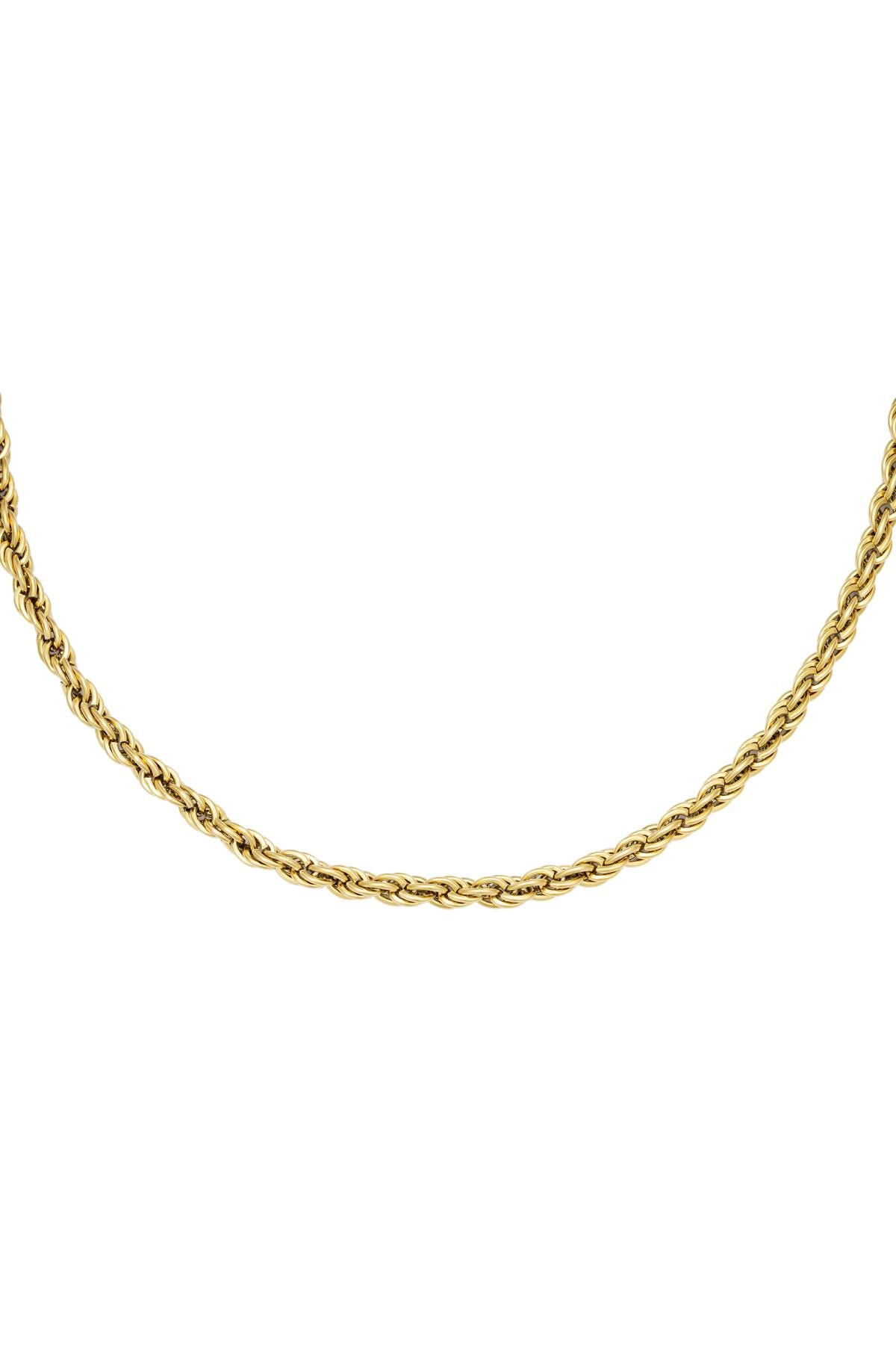 Halskette Twisted Chain Goldfarbe Edelstahl – Default Title – Bild 1
