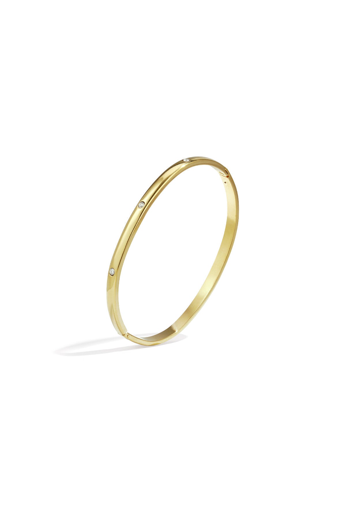 Armreif Mit Dezenten Steinen – Goldfarbe – Bild 1