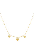Halskette Mit Drei Herzen Und Münzen – Goldfarbe - Goldfarbefarbe – Goldfarbe – Bild 1