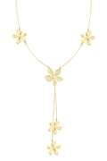 Lange Blumen-Party-Halskette – Goldfarbe - Goldfarbefarbe – Default Title – Bild 1