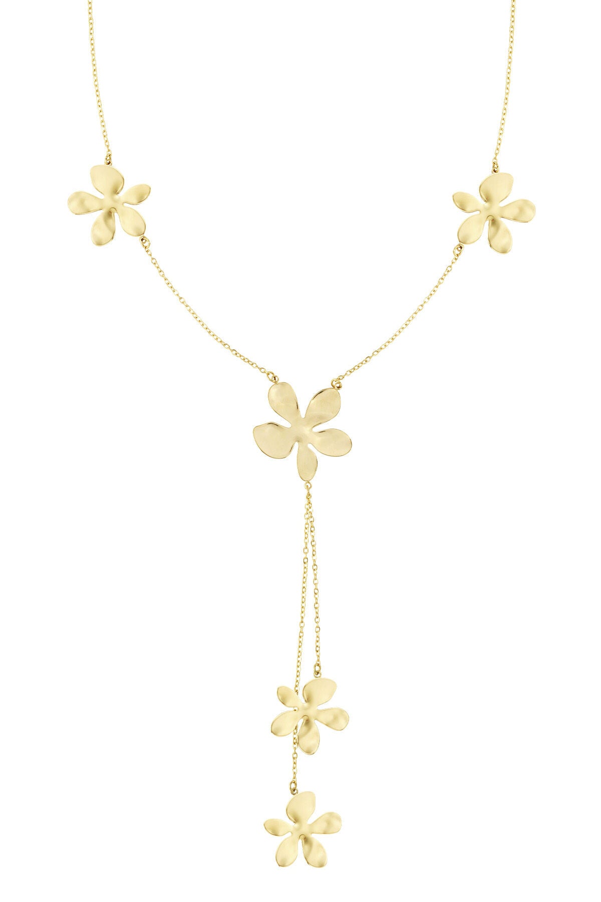 Lange Blumen-Party-Halskette – Goldfarbe - Goldfarbefarbe – Default Title – Bild 1