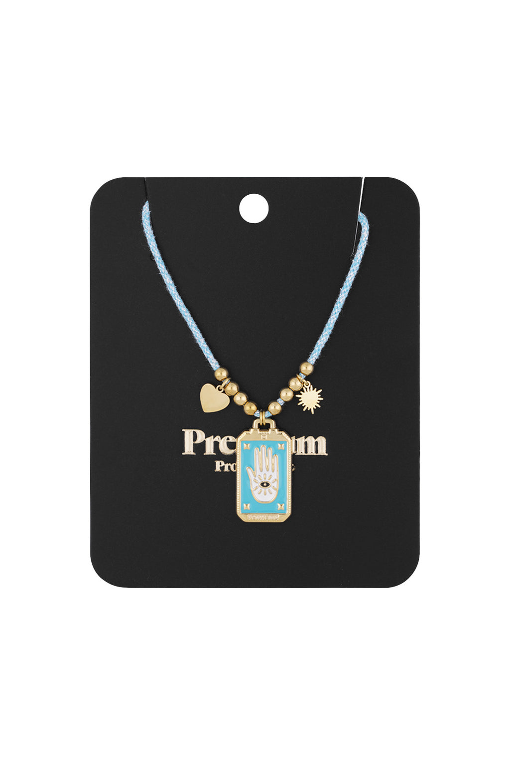 Halskette mit Eclipse-Charm - Farbe Blau-Gold