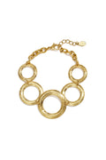 LIVAYA Armband aus Edelstahl mit Kreis-Elementen, goldfarben 16,5 cm + 4 cm – Bild 1