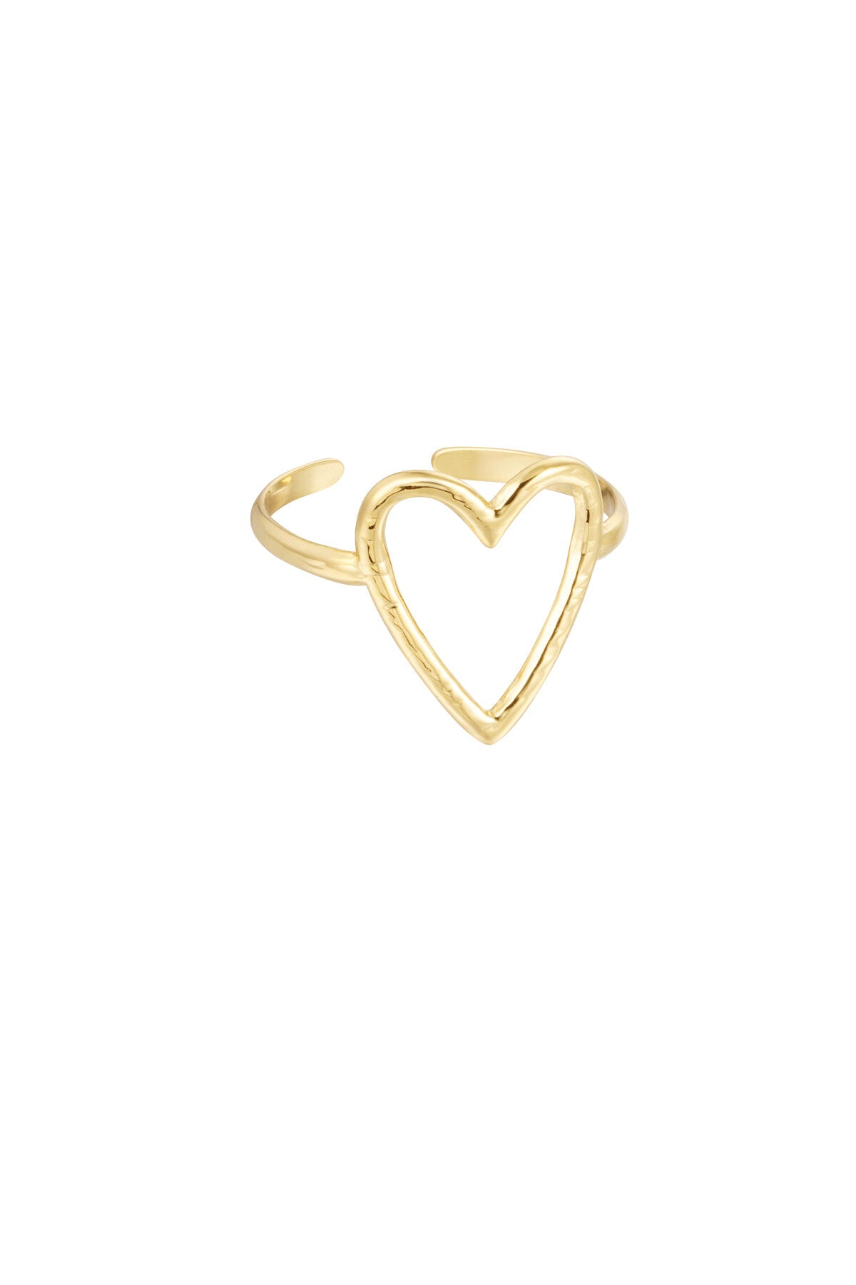 Ring Großes Herz – Goldfarbe/Einheitsgröße – Bild 1
