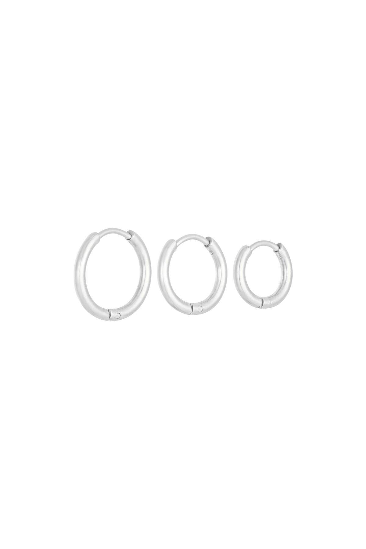 Ohrring-Set Kleine Creolen Edelstahl – Silberfarbe – Bild 1