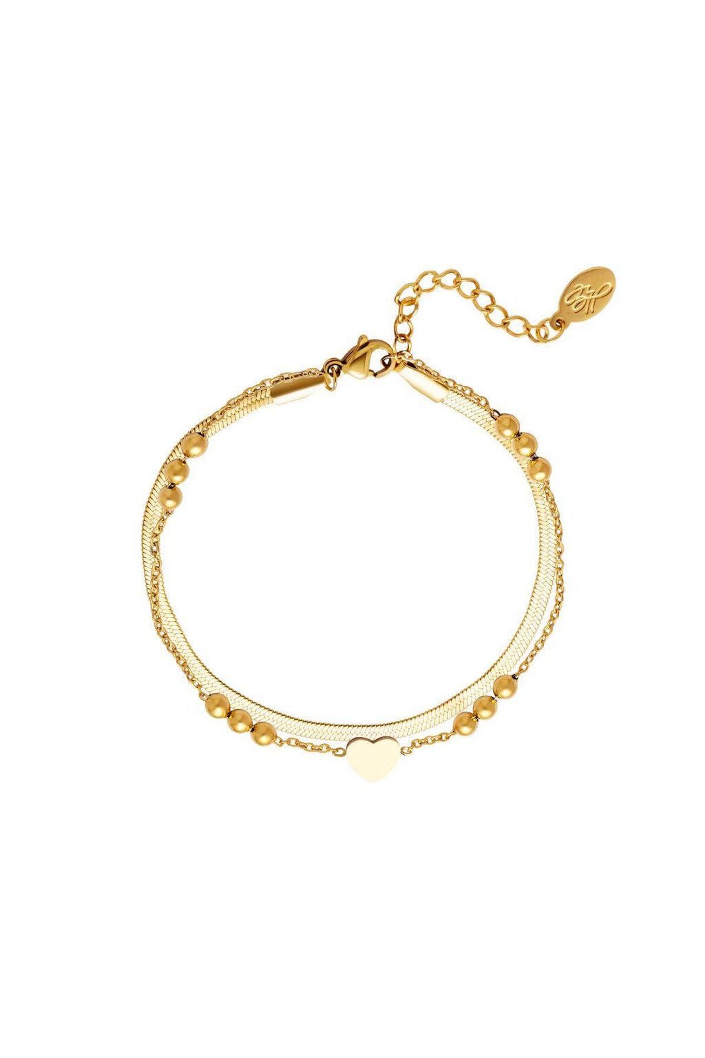 Armband Mit Mehreren Ketten Goldfarbe Edelstahl – Goldfarbe – Bild 1