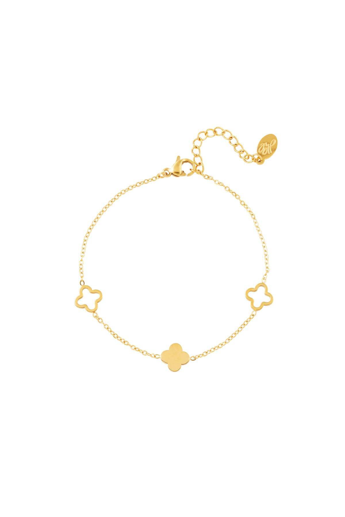 Armband Klee Goldfarbe Edelstahl – Goldfarbe – Bild 1