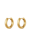 Einfache Creolenohrringe - Klein Goldfarbe Edelstahl – Goldfarbe – Bild 1
