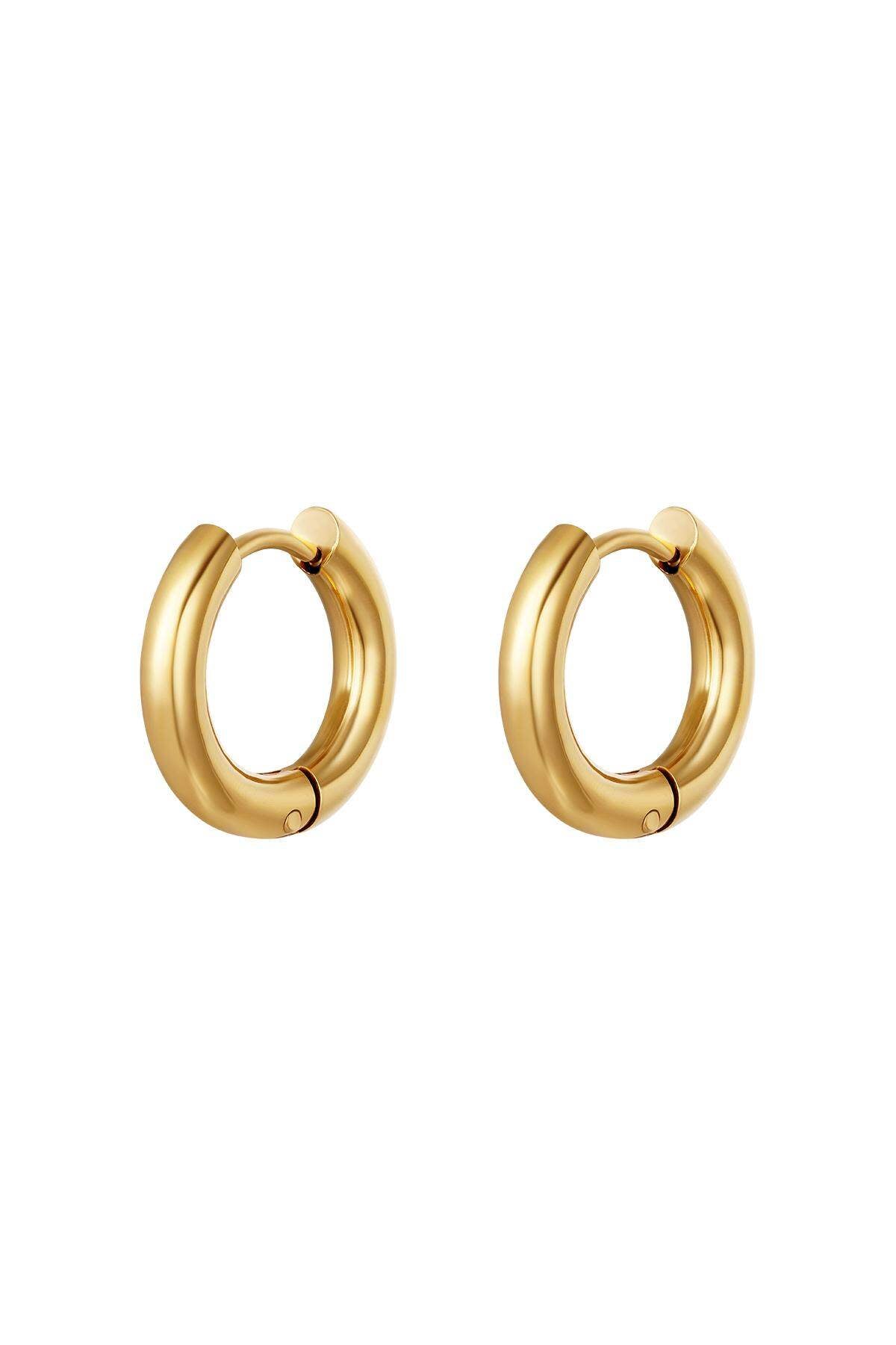 Einfache Creolenohrringe - Klein Goldfarbe Edelstahl – Goldfarbe – Bild 1