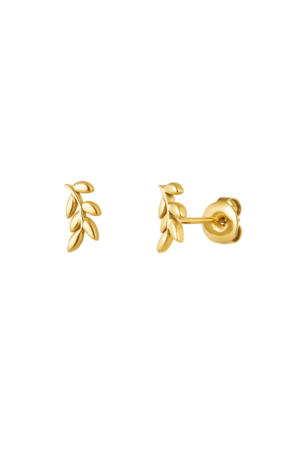 Ohrstecker Blätter – Goldfarbe – Bild 1