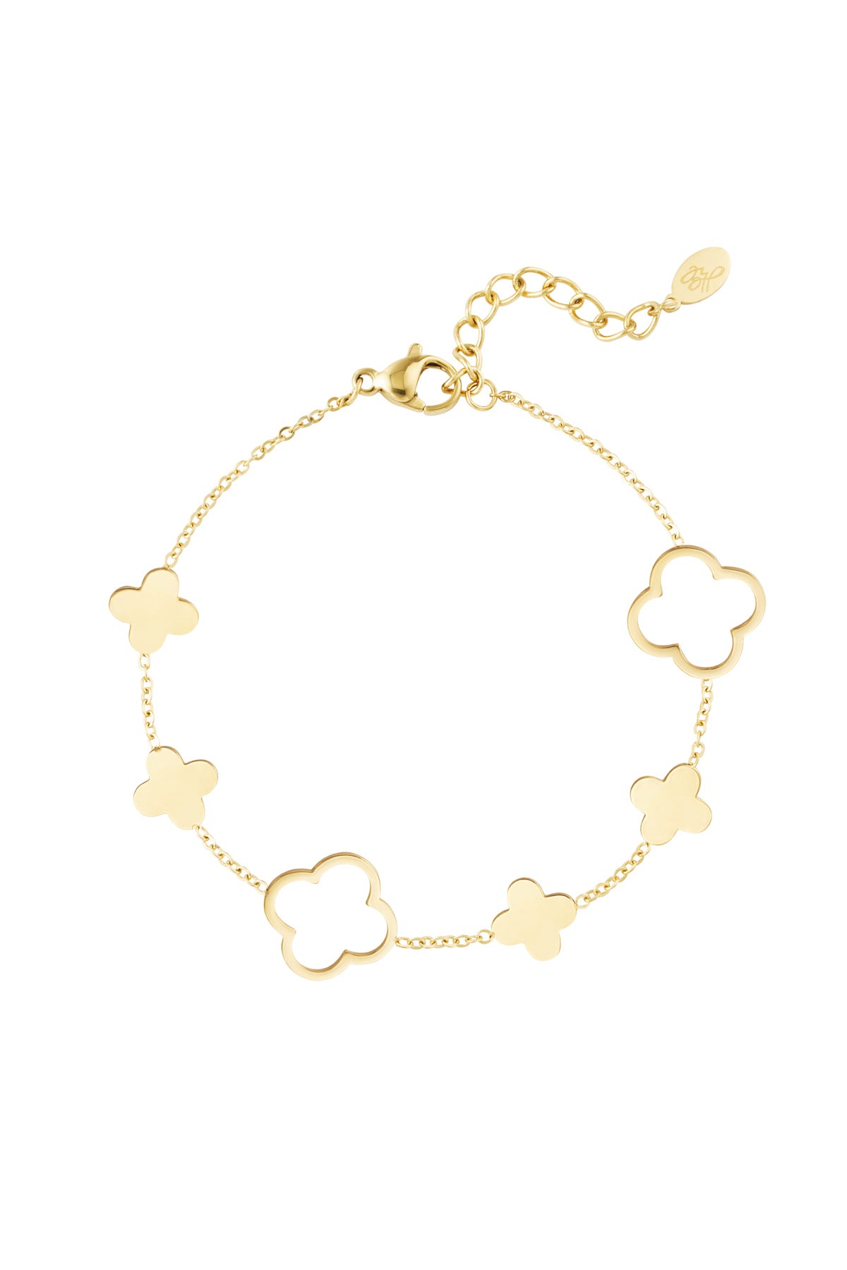 Armband Kleeblätter – Goldfarbe – Bild 1