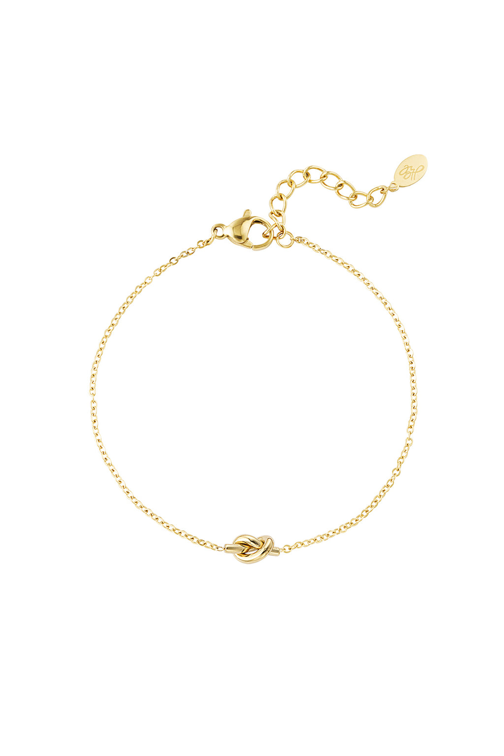 Schlichtes Armband Mit Geknotetem Anhänger – Goldfarbe – Bild 1