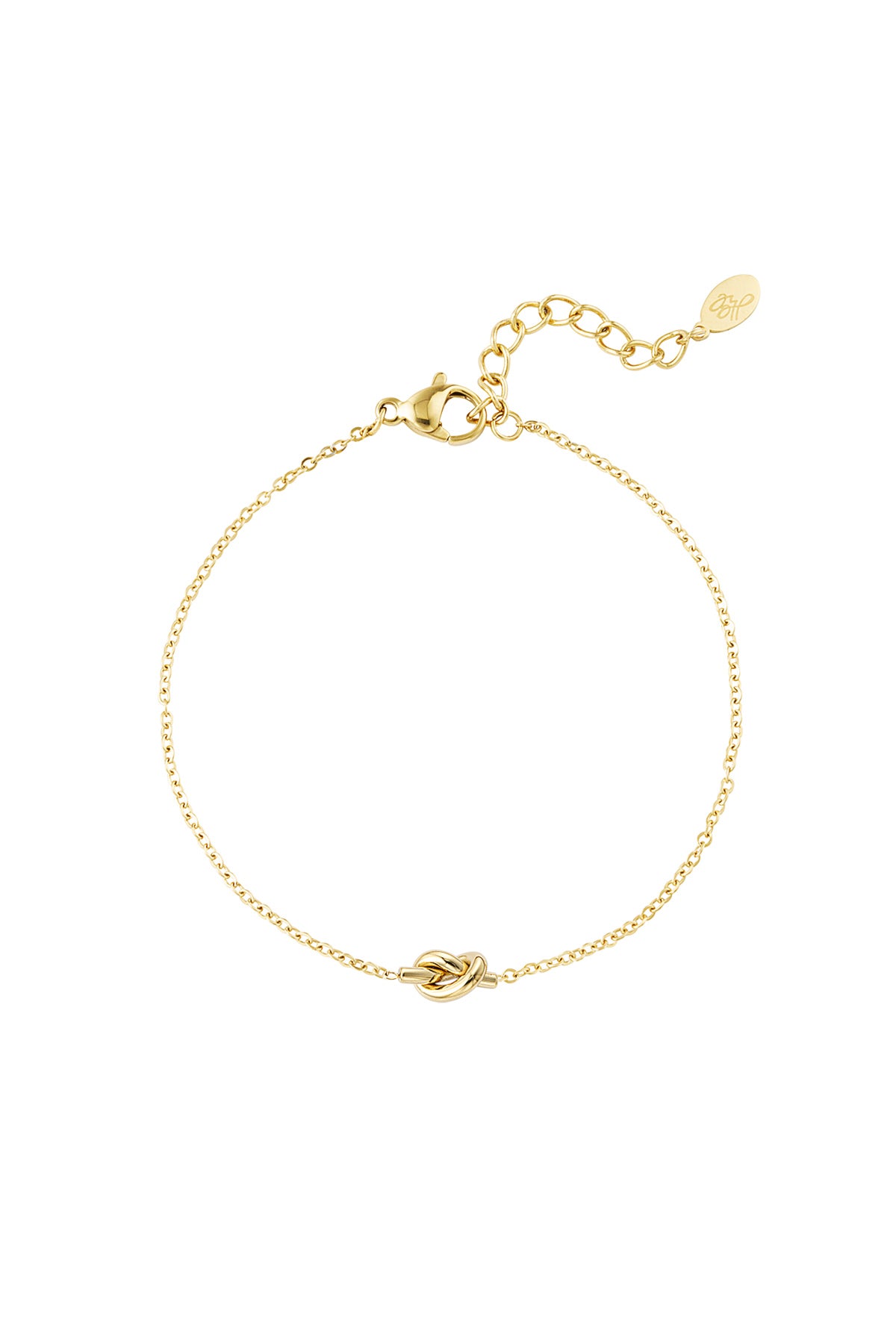 Schlichtes Armband Mit Geknotetem Anhänger – Goldfarbe – Bild 1