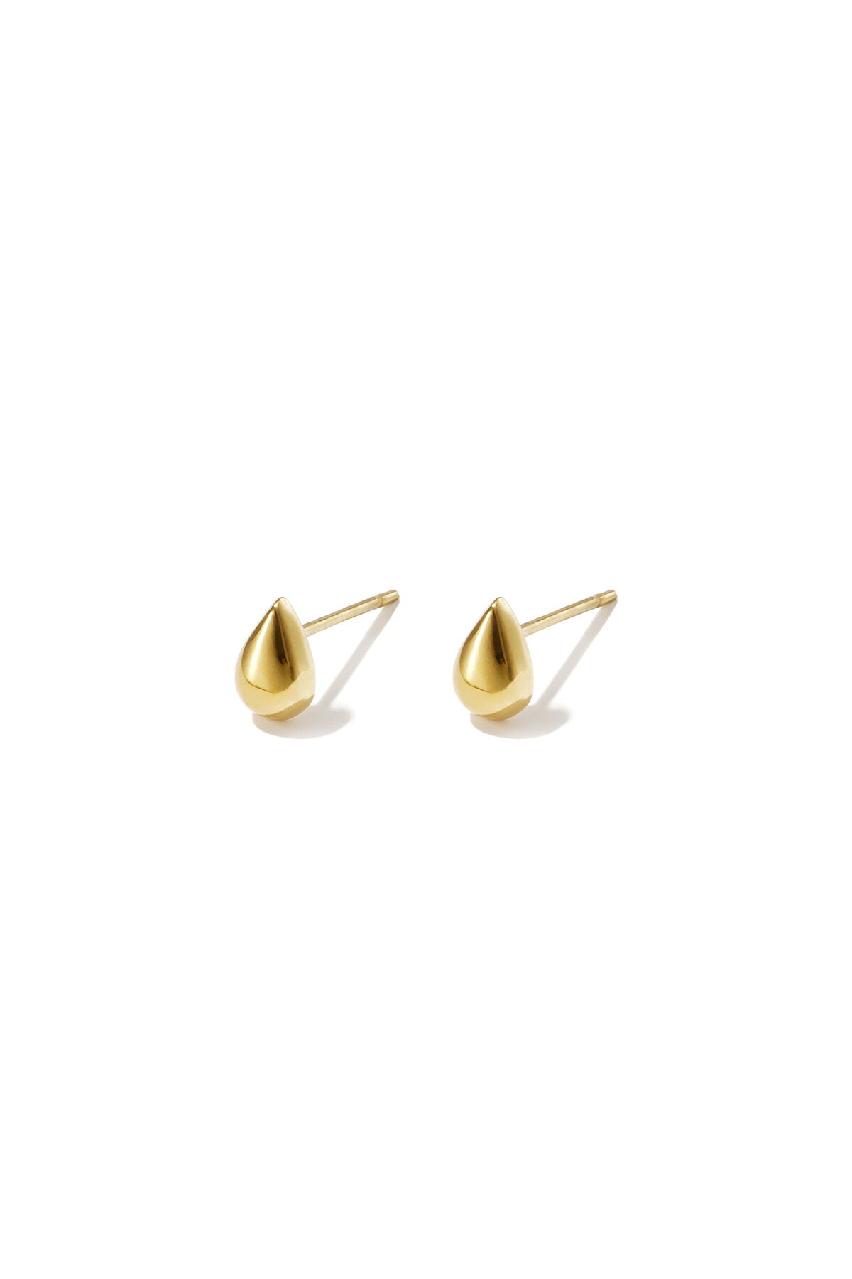 Edelstahl-Ohrstecker, Tropfenform, Schlicht, Einfach Für Den Alltag – Damenschmuck – Goldfarbe – Bild 1