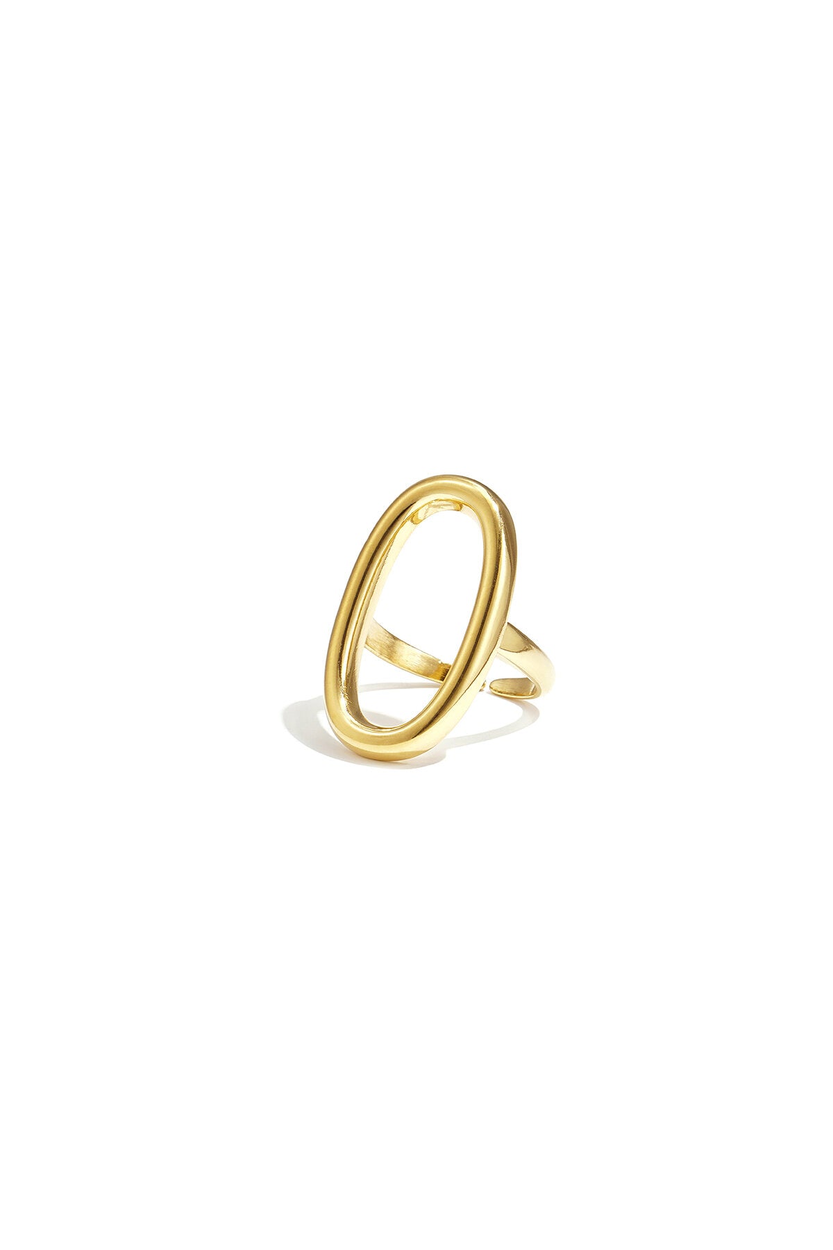 Statement-Ring Oval Und Minimalistisch – Goldfarbe/Einheitsgröße – Bild 1