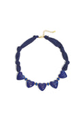 Stoffkette mit Herzperlen