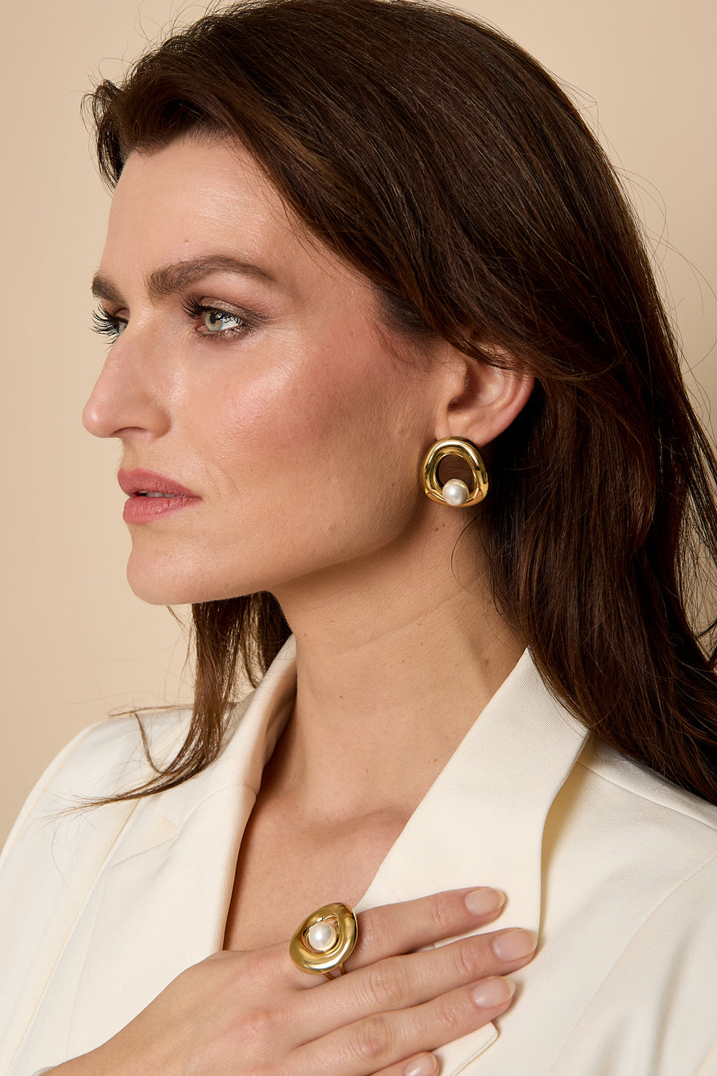 LIVAYA Damen - Ohrringe Ohrstecker mit Kreisdesign aus Edelstahl