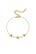 Edelstahl-Charm-Armbänder, Blumenmuster, schlichte Alltagsserie, Damenschmuck