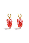 Herzförmige Ohrringe Aus Edelstahlperlen, Urlaubs-/Strand-Design, Schlichte Serie, Damenschmuck – Rot – Bild 1