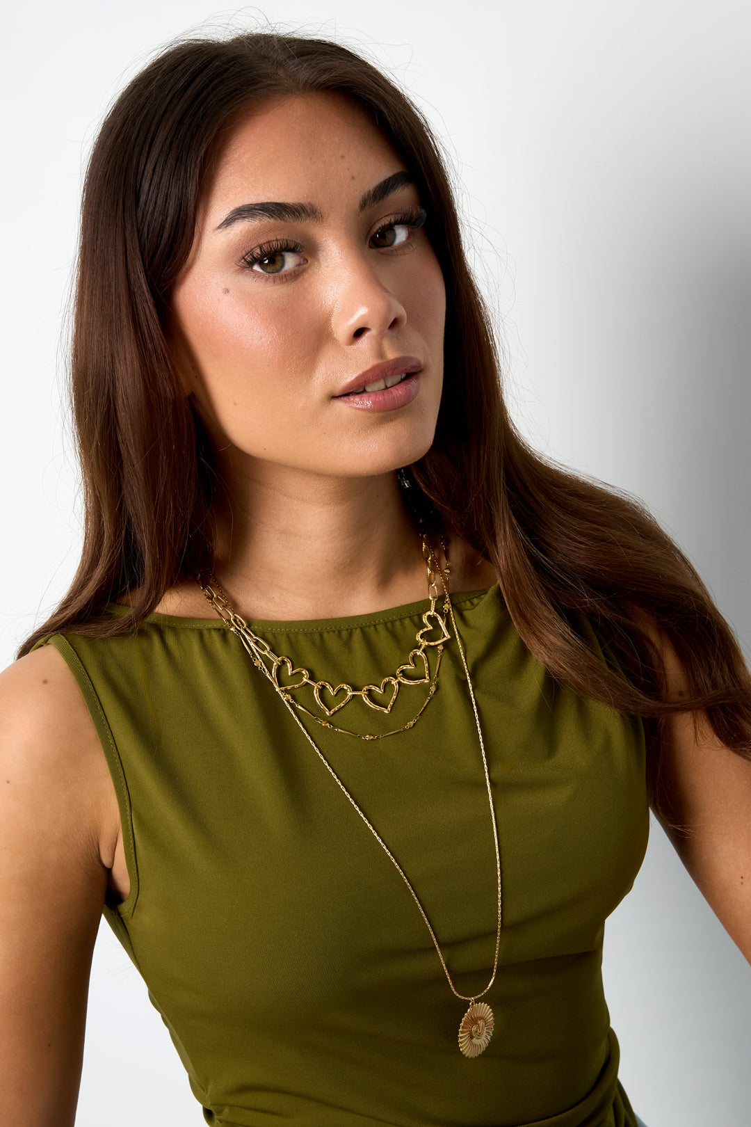 Edelstahl Kette Halsketten Herz Casual Täglich Einfache Serie frauen schmuck