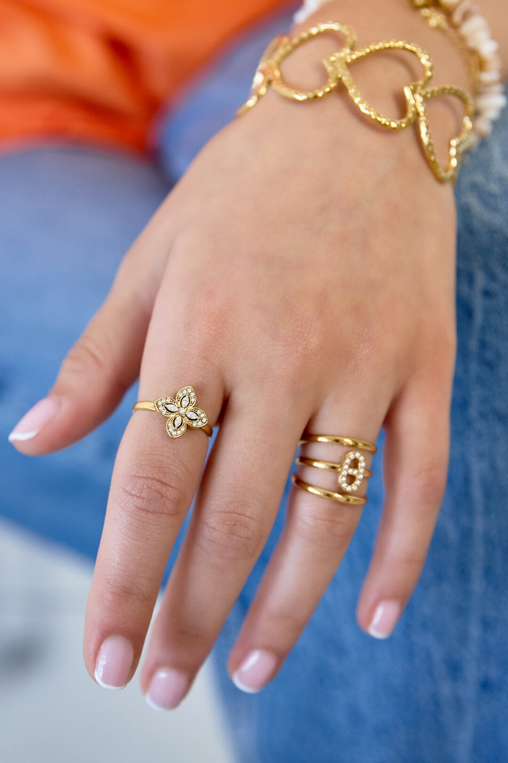 Statement-Ring Mit Eingelegtem Kleeblatt – offizielle Produktaufnahme – Bild 2