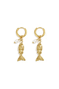 Ohrhänger Aus Edelstahl, Fischmotiv, Schlichte Alltags-Serie, Damenschmuck – Goldfarbe – Bild 1