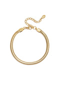 Armband Flach Fischgrät Schmal - 4.0Mm – Goldfarbe – Bild 1