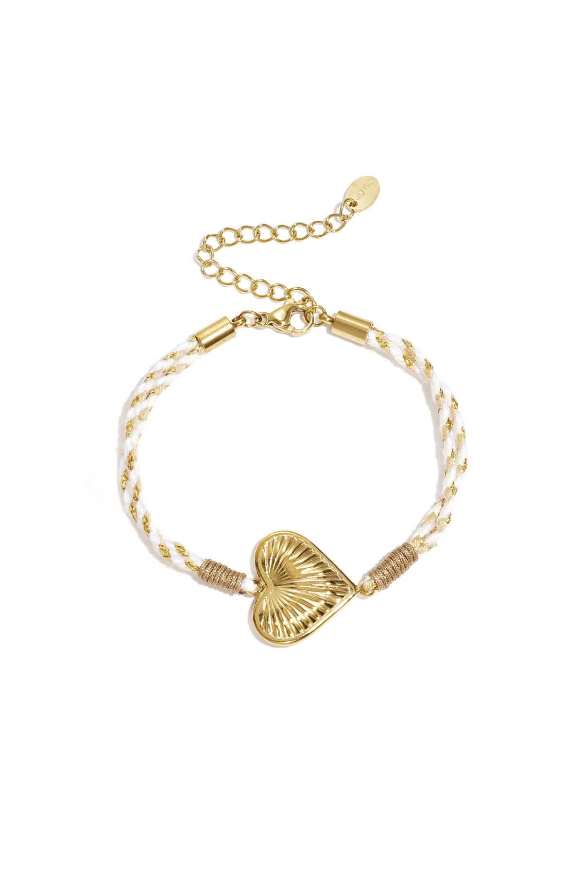LIVAYA Armband Charmarmband mit Herzanhänger an Kordel, 16 cm + 5 cm – Bild 1