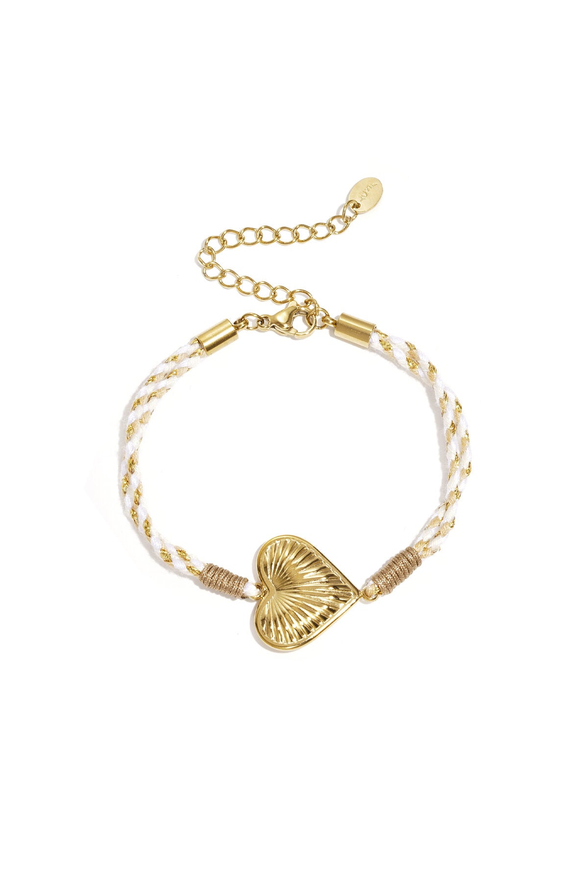 Seil-Charm-Armbänder, Blumenmuster, Lässig, Urlaub/Strand, Romantische Serie, Damenschmuck – Goldfarbe/Heart – Bild 1