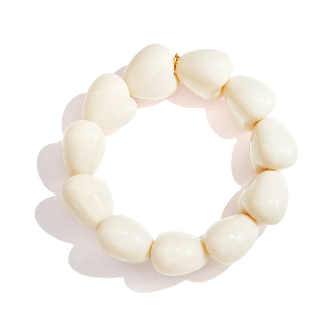 LIVAYA Armbänder Armband Perlenarmband mit elf großen Perlen – Bild 1