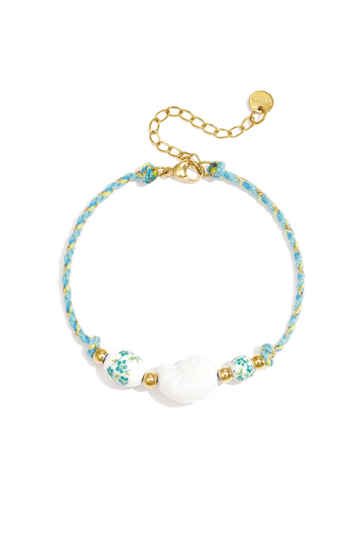 Seilarmband Mit Perlen In Muschel- Und Blumendesign – offizielle Produktaufnahme