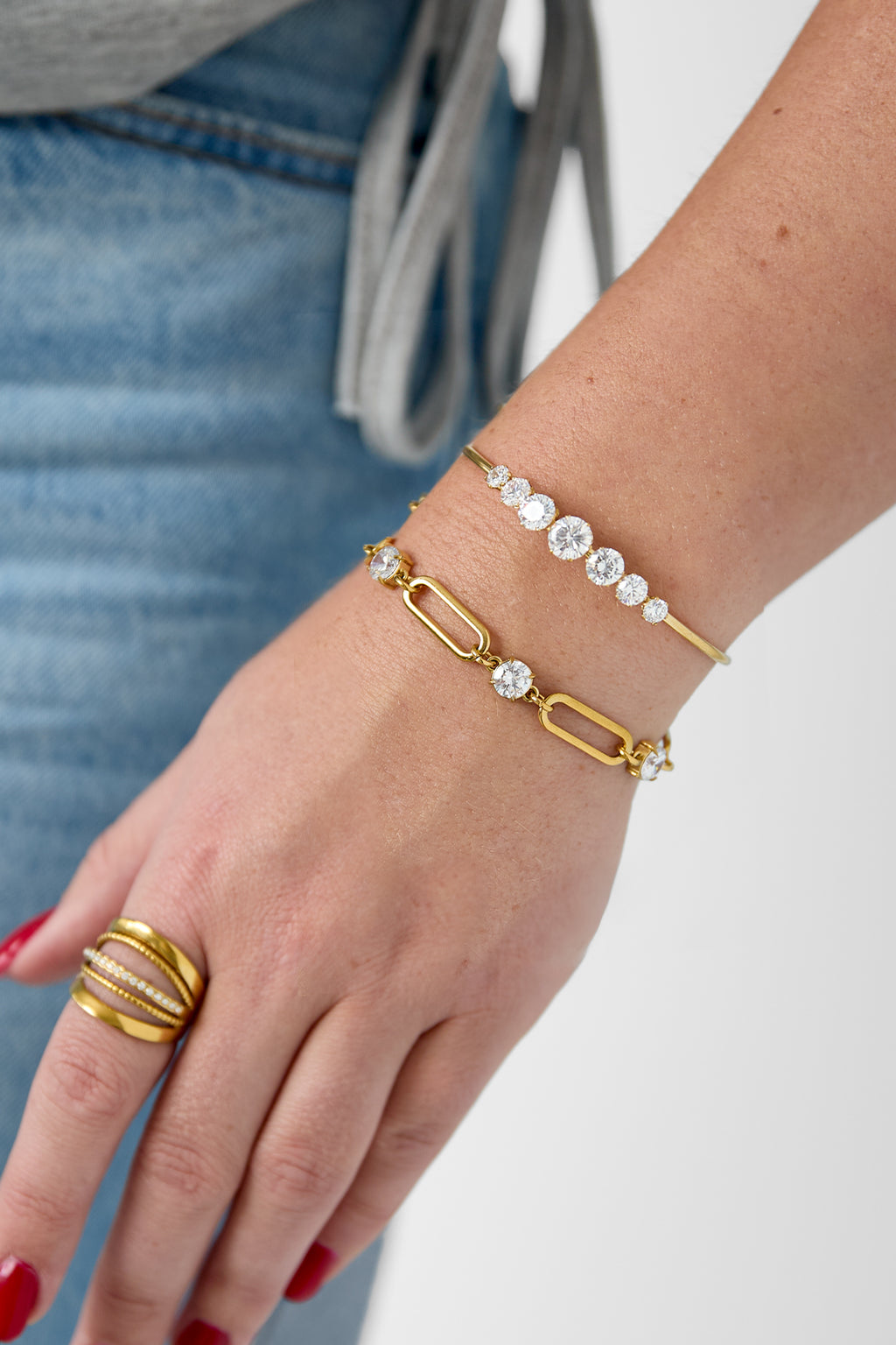 Edelstahl-Charm-Armbänder, schlichte Serie „Kreis“, Damenschmuck