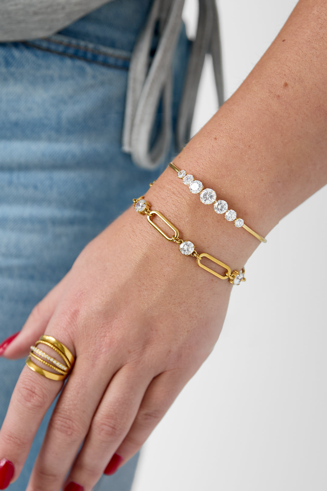 Edelstahl-Charm-Armbänder, schlichte Serie „Kreis“, Damenschmuck