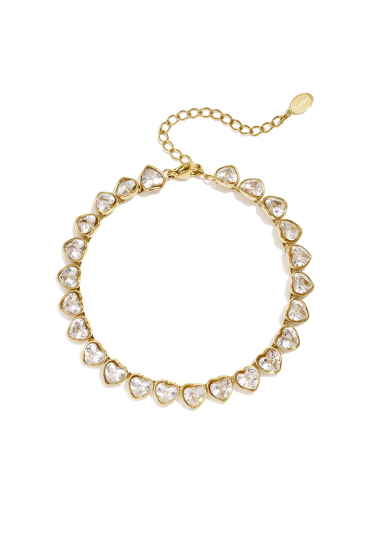 Edelstahl-Kettenarmband Herz, schlichte Alltagsserie, Damenschmuck