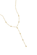 Y-Halskette aus Edelstahl mit Strass – goldfarben / Tropfenförmige Perlenkette – Bild 1
