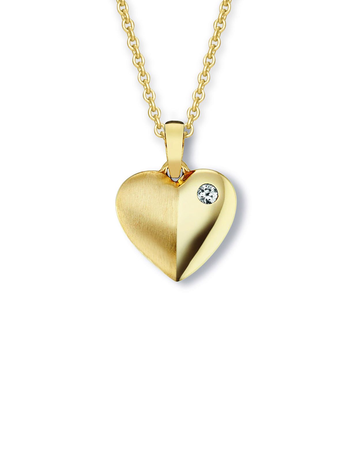 Zirkonia Herz Herz Anhänger aus 333er Gelbgold von ONE ELEMENT – Bild 2
