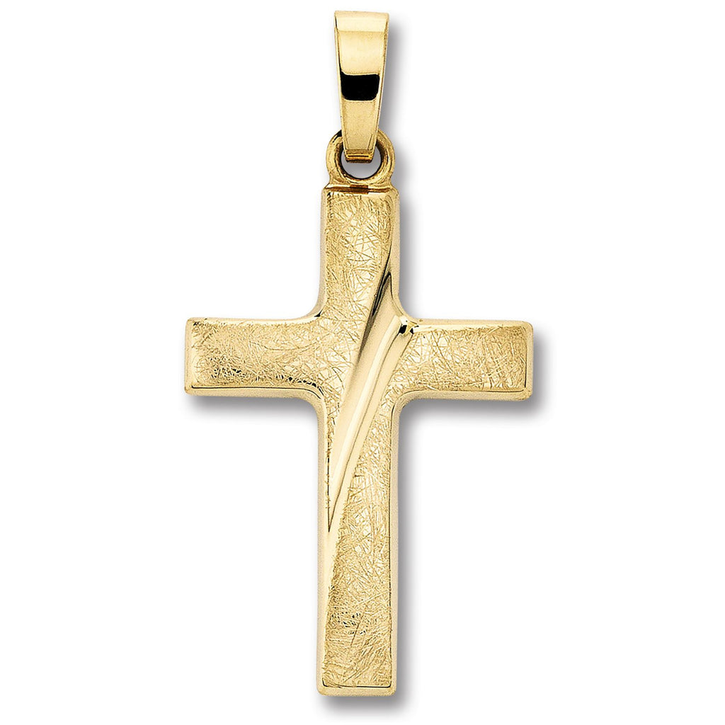 Kreuz Anhänger aus 333er Gelbgold von ONE ELEMENT – Bild 1
