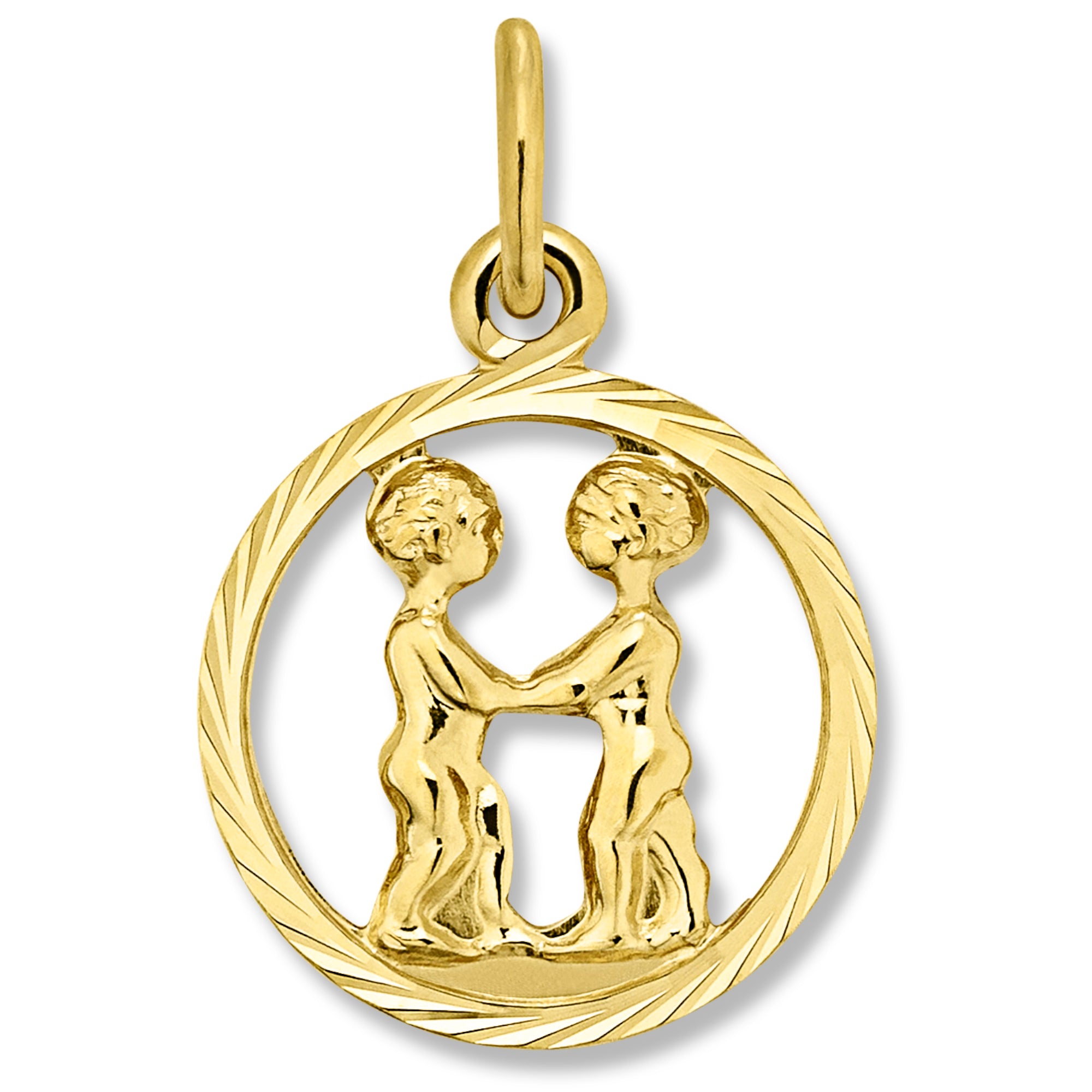 Zwilling Sternzeichen Anhänger aus 333er Gelbgold von ONE ELEMENT – Bild 1