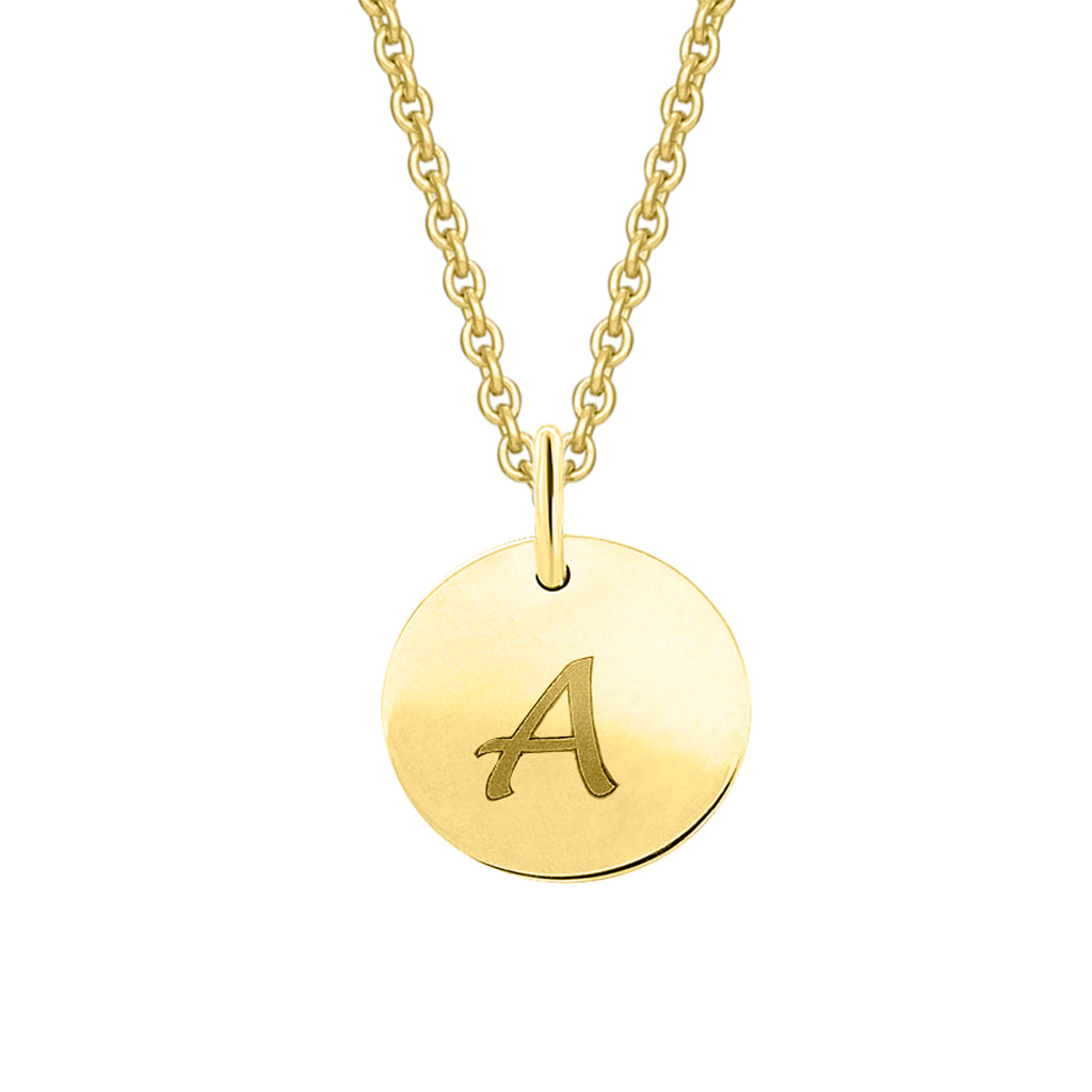 Buchstabe A Buchstaben Anhänger aus 333er Gelbgold Ø 11,0 mm von ONE ELEMENT – Bild 1