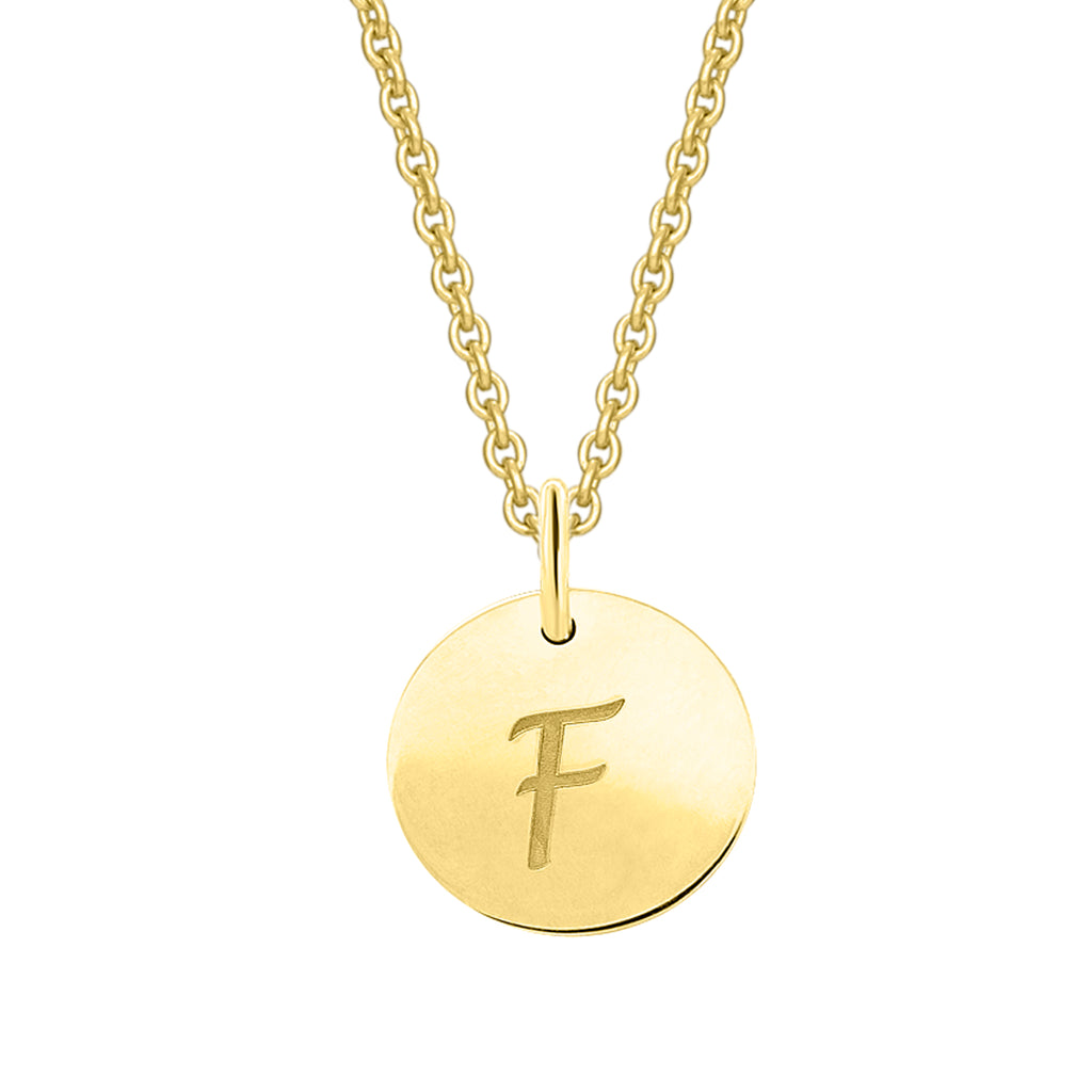 Buchstabe F Buchstaben Anhänger aus 333er Gelbgold Ø 11,0 mm von ONE ELEMENT – Bild 1