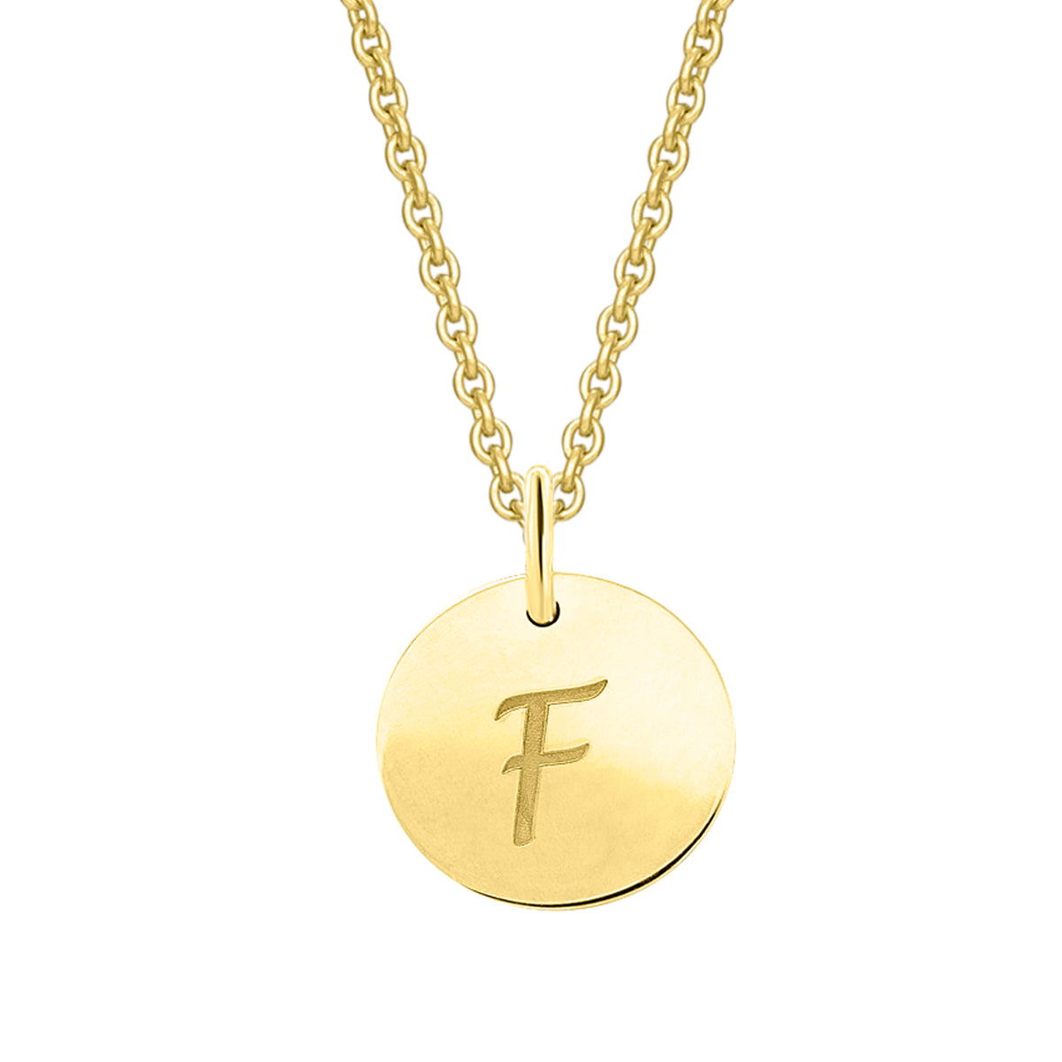 Buchstabe F Buchstaben Anhänger aus 333er Gelbgold Ø 11,0 mm von ONE ELEMENT – Bild 1