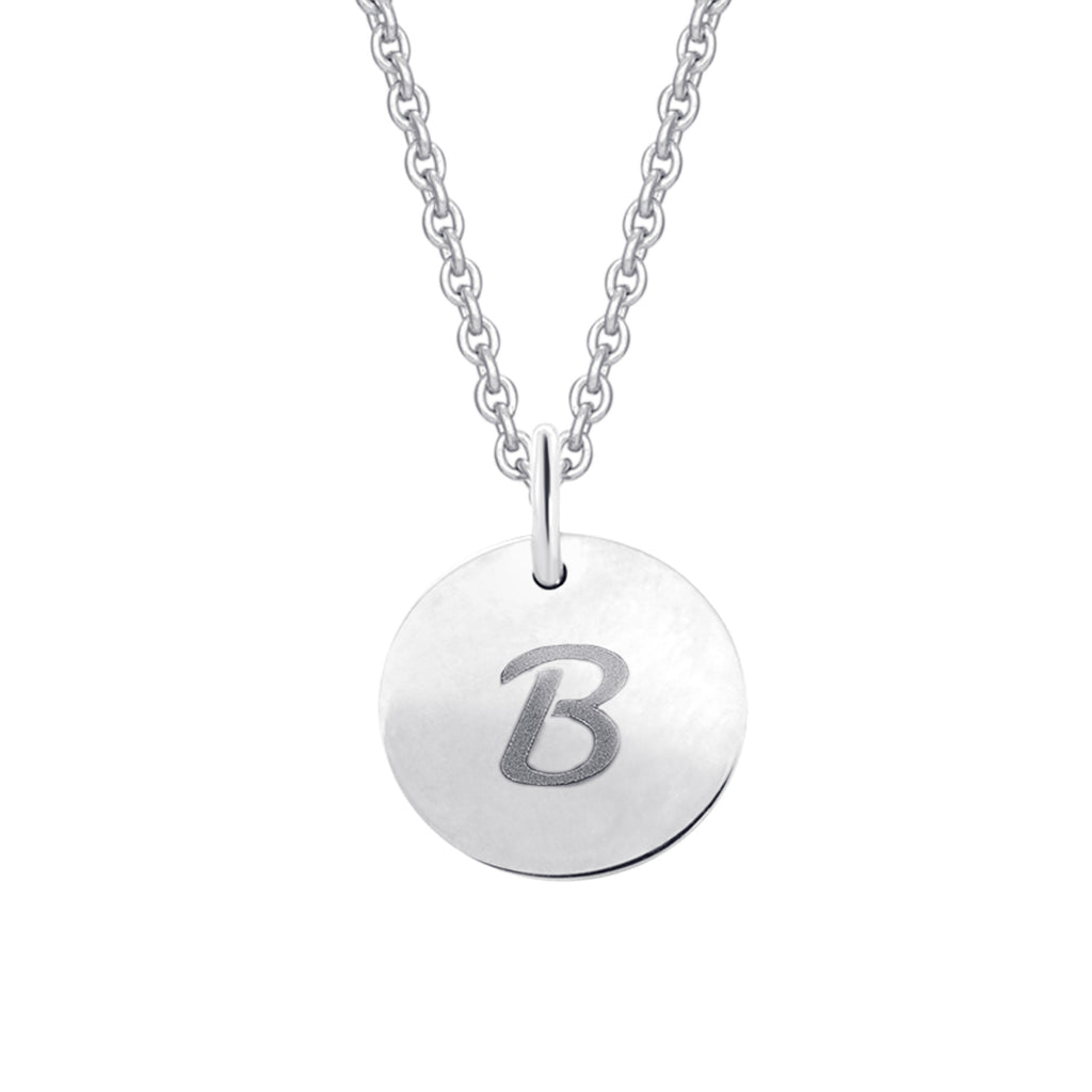Buchstabe B Buchstaben Anhänger aus 333er Weißgold Ø 11,0 mm von ONE ELEMENT – Bild 1