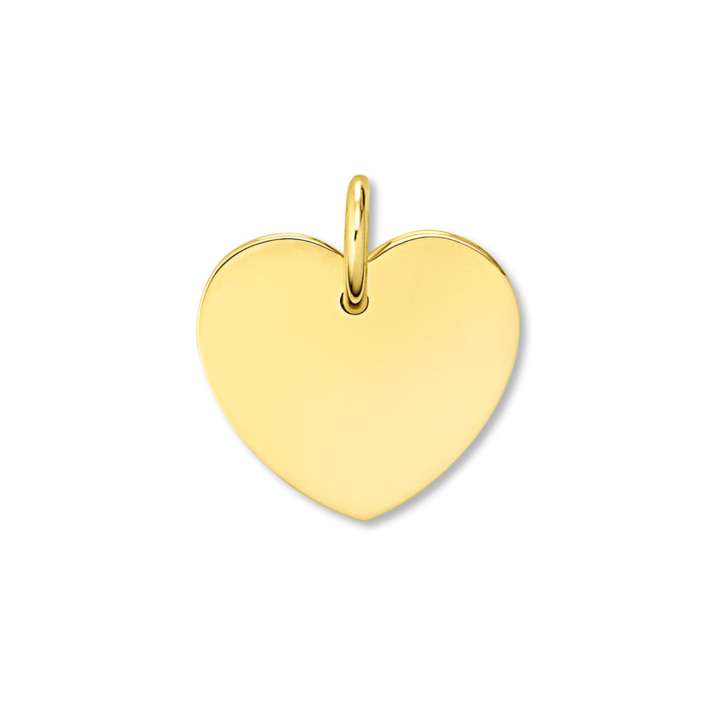 Herz mit Gravur A Buchstaben Anhänger aus 333er Gelbgold von ONE ELEMENT – Bild 2