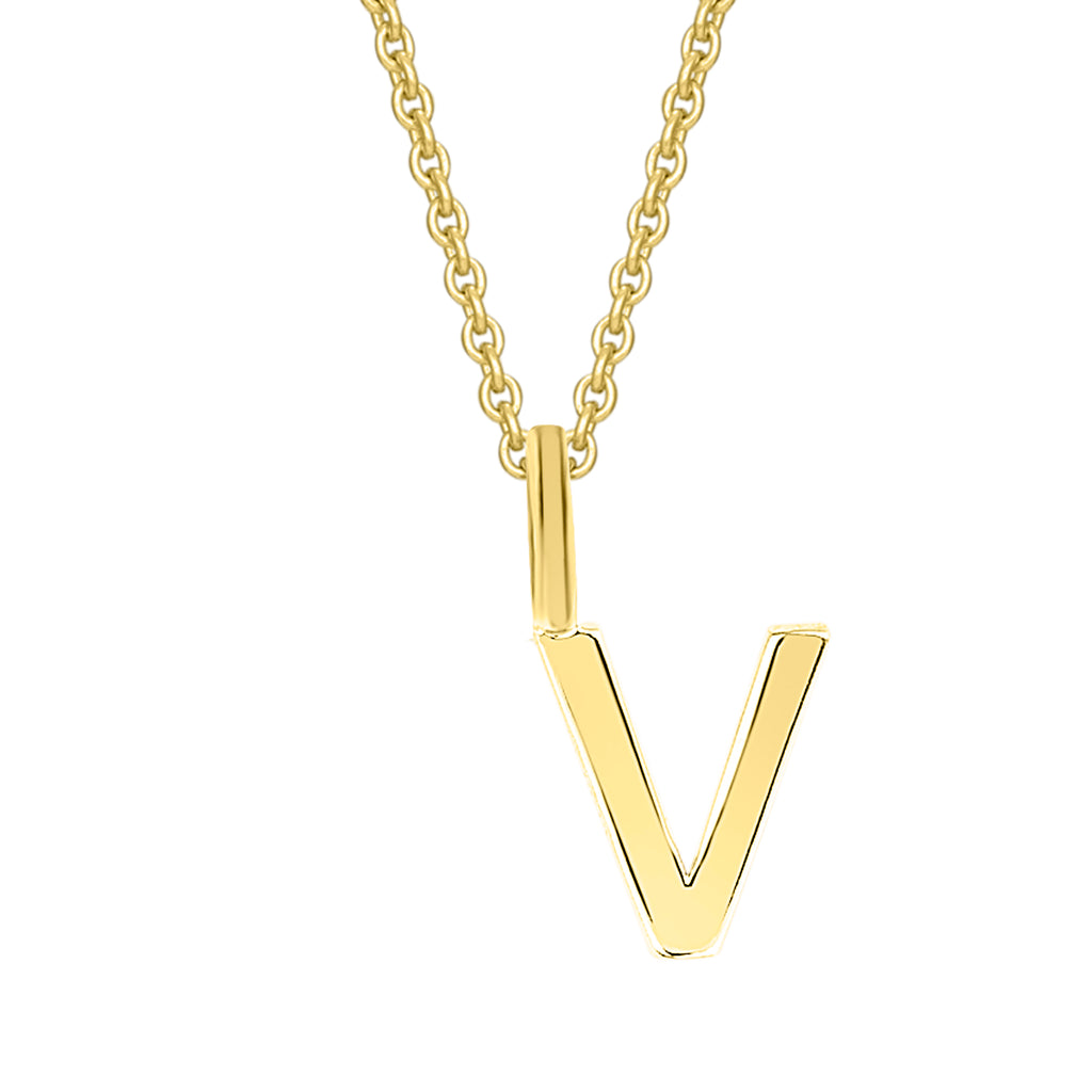 Buchstabe V Buchstaben Anhänger aus 333er Gelbgold von ONE ELEMENT – Bild 1