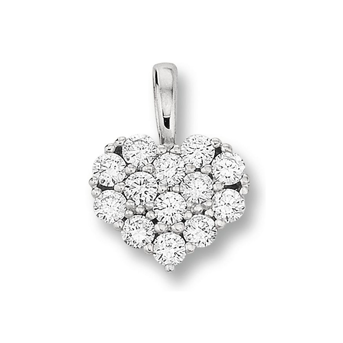 0.18 ct Diamant Brillant Herz Anhänger aus 585er Weißgold von ONE ELEMENT – Bild 1