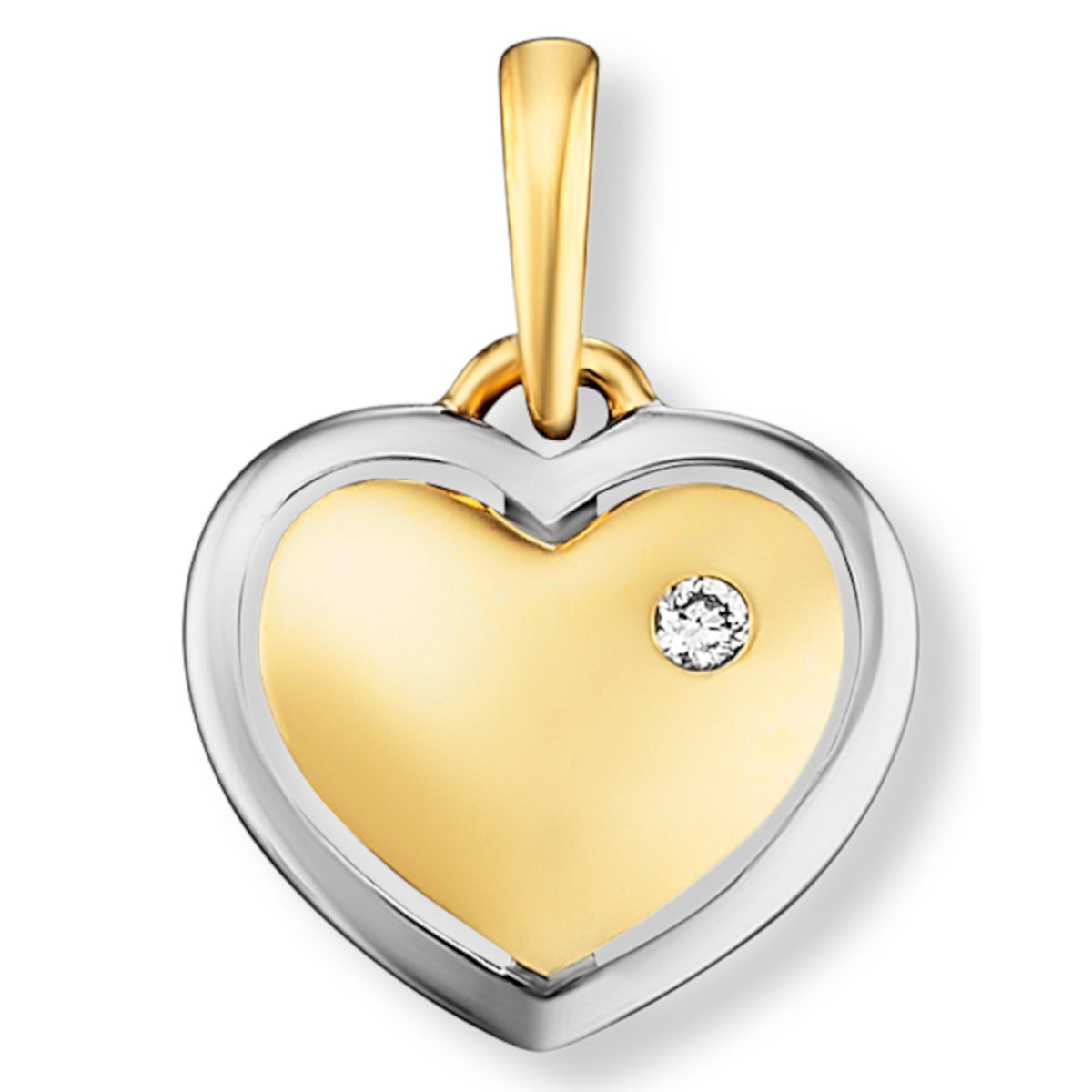 0.01 ct Diamant Brillant Herz Anhänger aus 585er Gelbgold von ONE ELEMENT – Bild 1