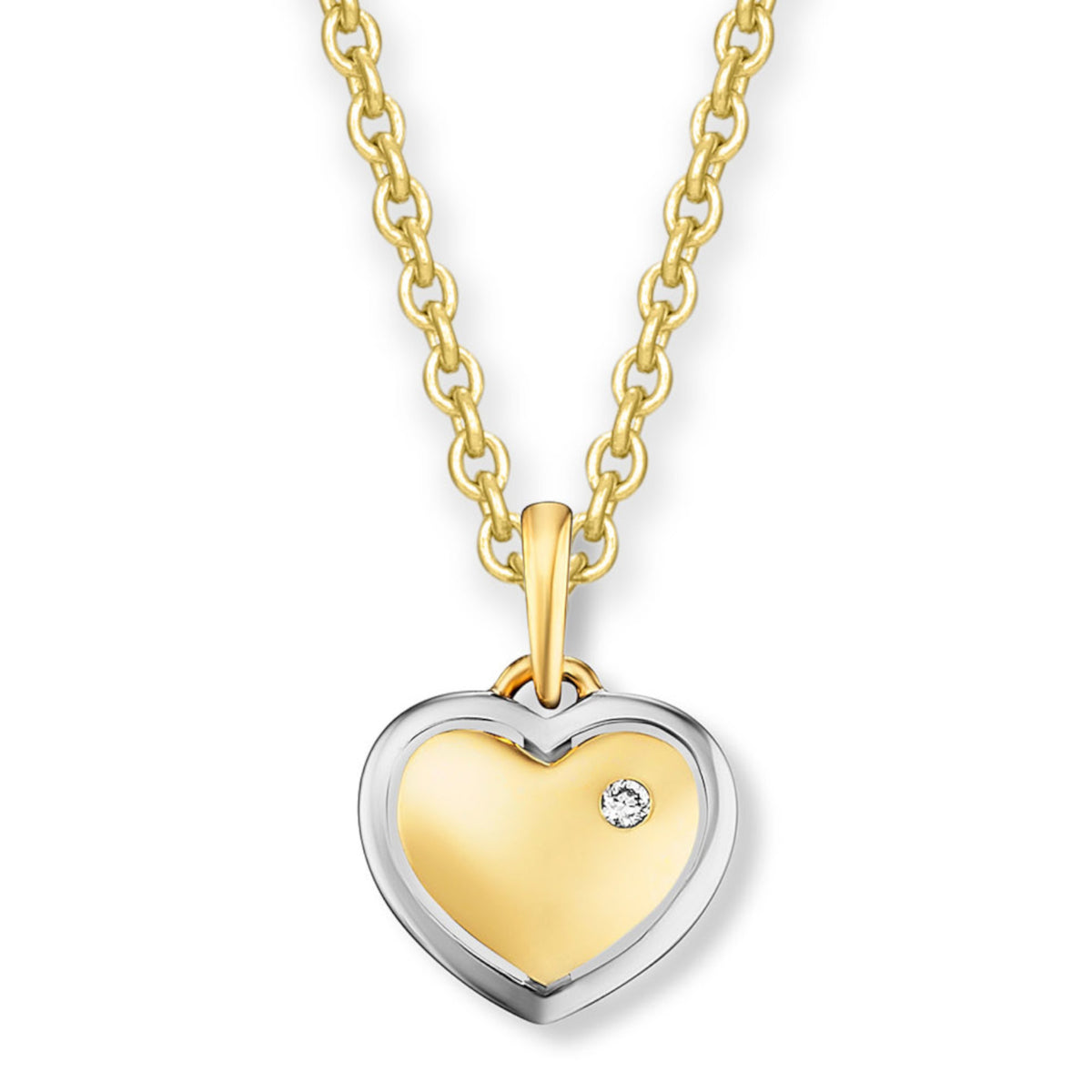 0.01 ct Diamant Brillant Herz Anhänger aus 585er Gelbgold von ONE ELEMENT – Bild 2